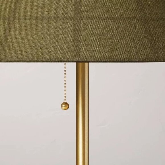 Hearth & Hand Magnolia 23" Plaid Shade Metal Table Lamp Brass/Green Target NIB - Picture 4 of 9